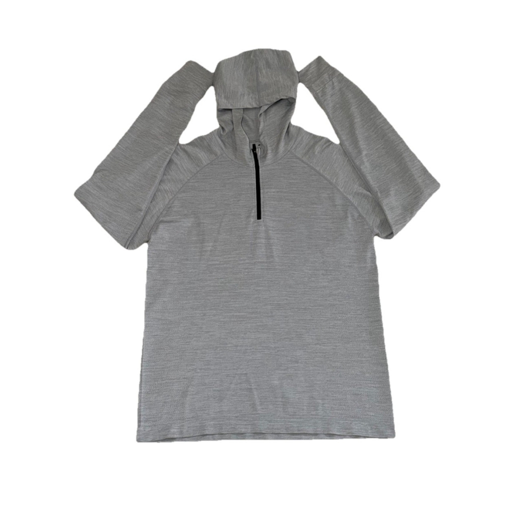 FABLETICS THE TRAINING DAY QUARTER ZIP HOODIE GREY SZ LARGE